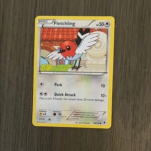 Pokemon Fletchling Card with Yellow Border